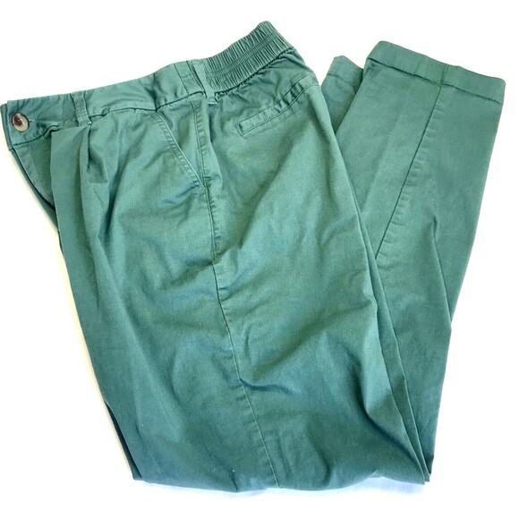 A New Day Pants Skinny Ankle Green Chino Cotton Stretch S Womens Elastic Career - Picture 1 of 11